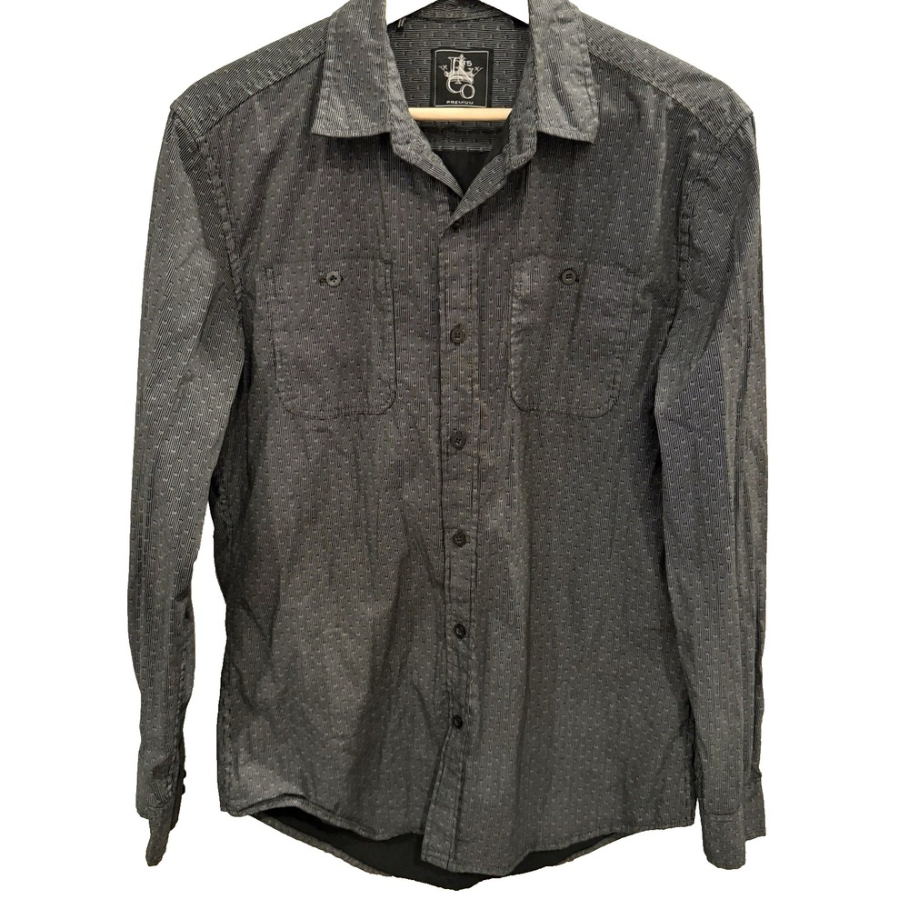 JNCO Vintage Men's Black Pattern Button Long Shirt Size Small Streetwear Skater